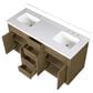 Lexora Home Abbey 60" Double Bathroom Vanity in Grey Oak with 2 cm White Cultured Marble Top and Rectangular Sinks, , large