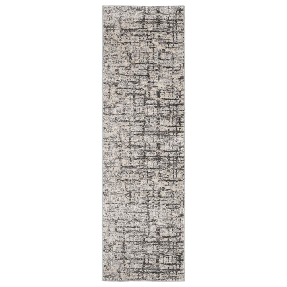 Nourison Rush 2"3" x 7"3" Ivory and Grey Runner, , large