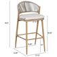 Hearth and Haven 30" Outdoor Barstool with Maple Frame in Beige (Set of 2), , large