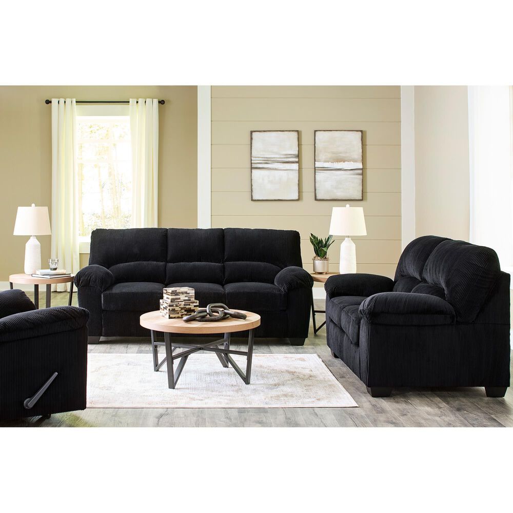 Ashley SimpleJoy Stationary Sofa in Onyx, , large