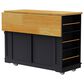 HOMLUX 48" Kitchen Island with Drop Leaf in Black and Natural, , large