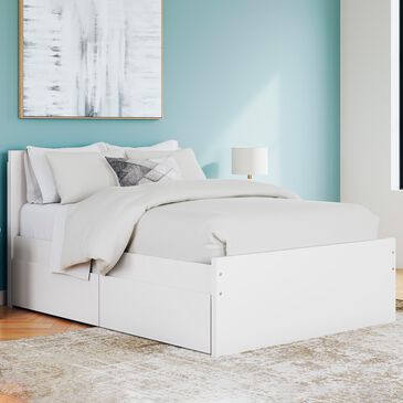 Ashley Onita Full Panel Platform Bed with 1 Side Storage in White, , large