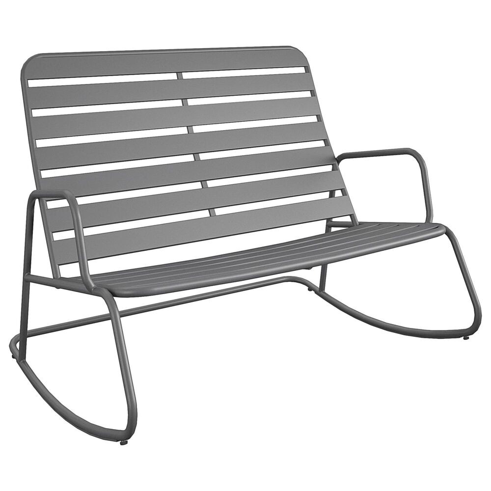DHP Roberta Patio Rocker Loveseat in Charcoal, , large