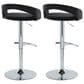 LumiSource Grotto Swivel Adjustable Bar Stool with Black Velvet Upholstery in Chrome (Set of 2), , large