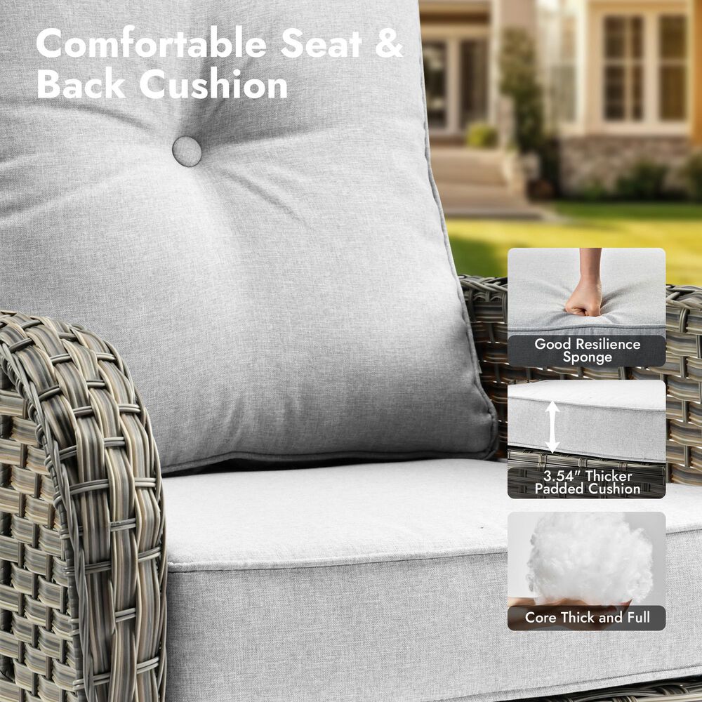 HOMLUX 3-Piece Patio  Conversation Set in Gray, , large