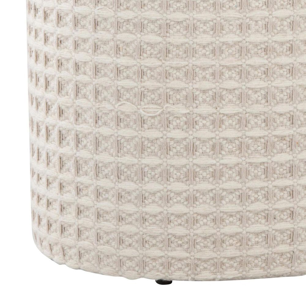 LumiSource Tahoe 18" Waffle Storage Ottoman in Ivory, , large