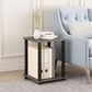 HOMLUX 2-Tier End Table in French Oak and Black (Set of 2), , large
