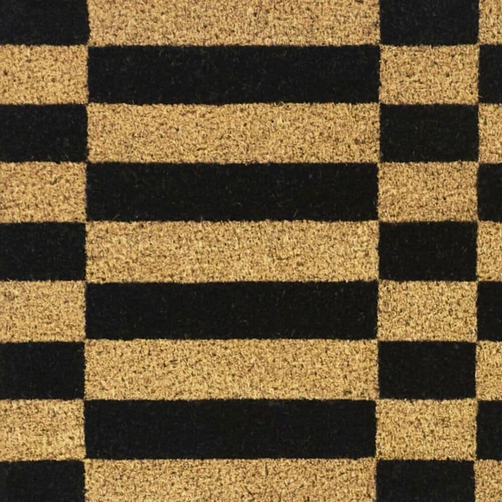 Balta Rugs Checkerboard Stripe Black 1&#39;6&quot; x 2&#39;6&quot; Door Mat, , large