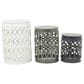Maple and Jade Indoor/Outdoor 3-Piece Nesting Geometric Accent End Table Set in White, Gray and Dark Gray, , large