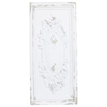Maple and Jade 39" x 18" Vintage Wall Decor in Distressed White, , large