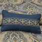 J. Queen New York Messina 12" x 22" Lumbar Pillow in Gold and Navy Blue, , large