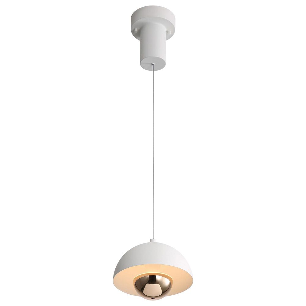 Golden Lighting Vintra LED 1-Light Pendant in Sand White with Copper, , large