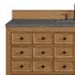 James Martin Malibu 60" Single Bathroom Vanity in Amber Birch with 3 cm Parisien Bleu Quartz Top and Rectangular Sink, , large