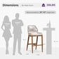 HOMLUX Outdoor Bar Stool with Teak Frame in Grey and Beige (Set of 2), , large
