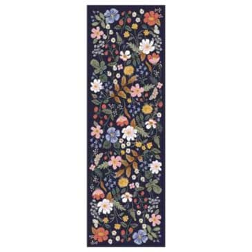 Rifle Paper Co. x Loloi Perennial Strawberry Fields 2"5" x 7"8" Black Runner, , large