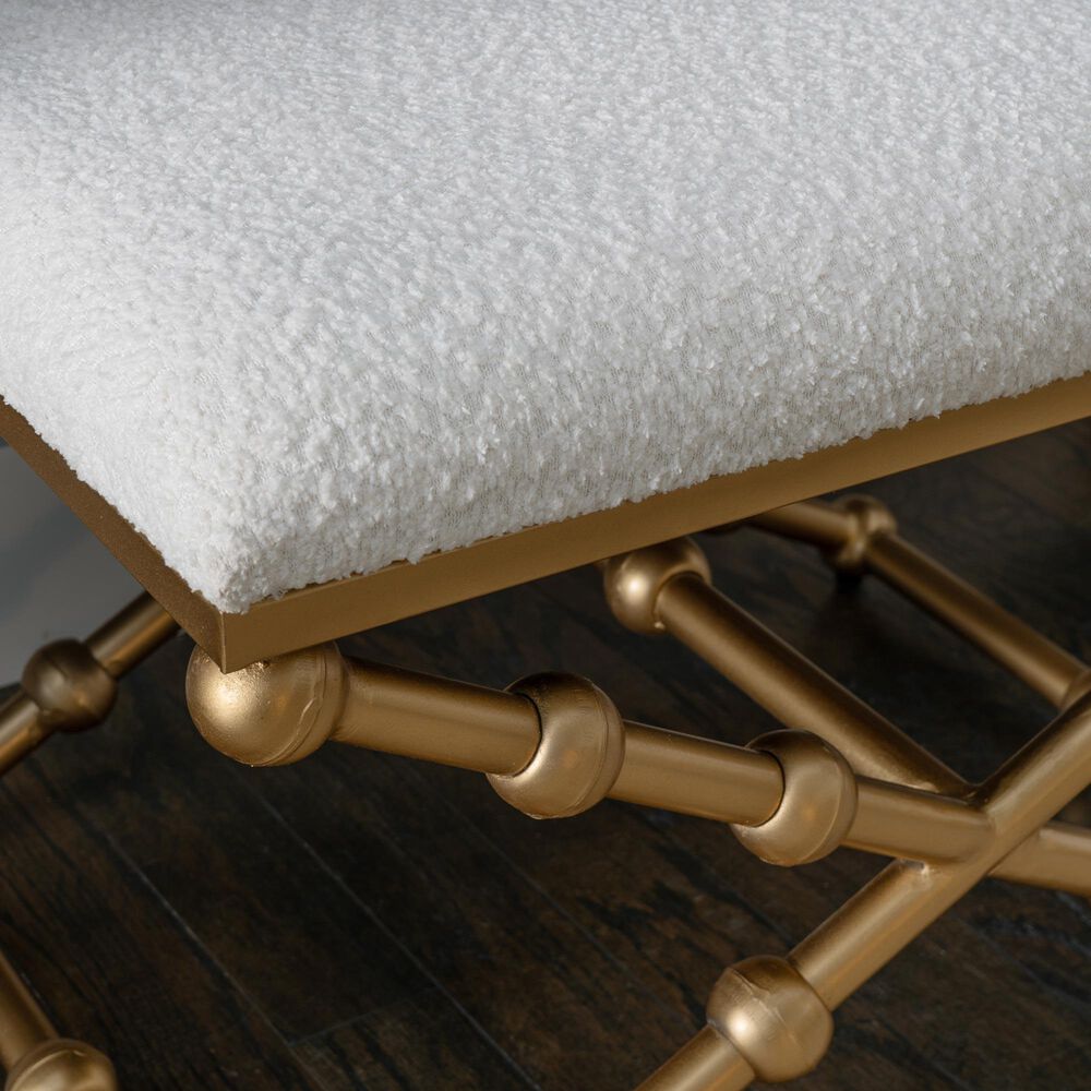 Linon Home Decor Campaign Sphere Stool in Gold, , large