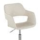 LumiSource Margarite Swivel Task Chair with Cream Faux Leather Cushion in Chrome, , large