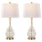 LumiSource Jenny Glass Table Lamp in Clear Crackle and Gold (Set of 2), , large