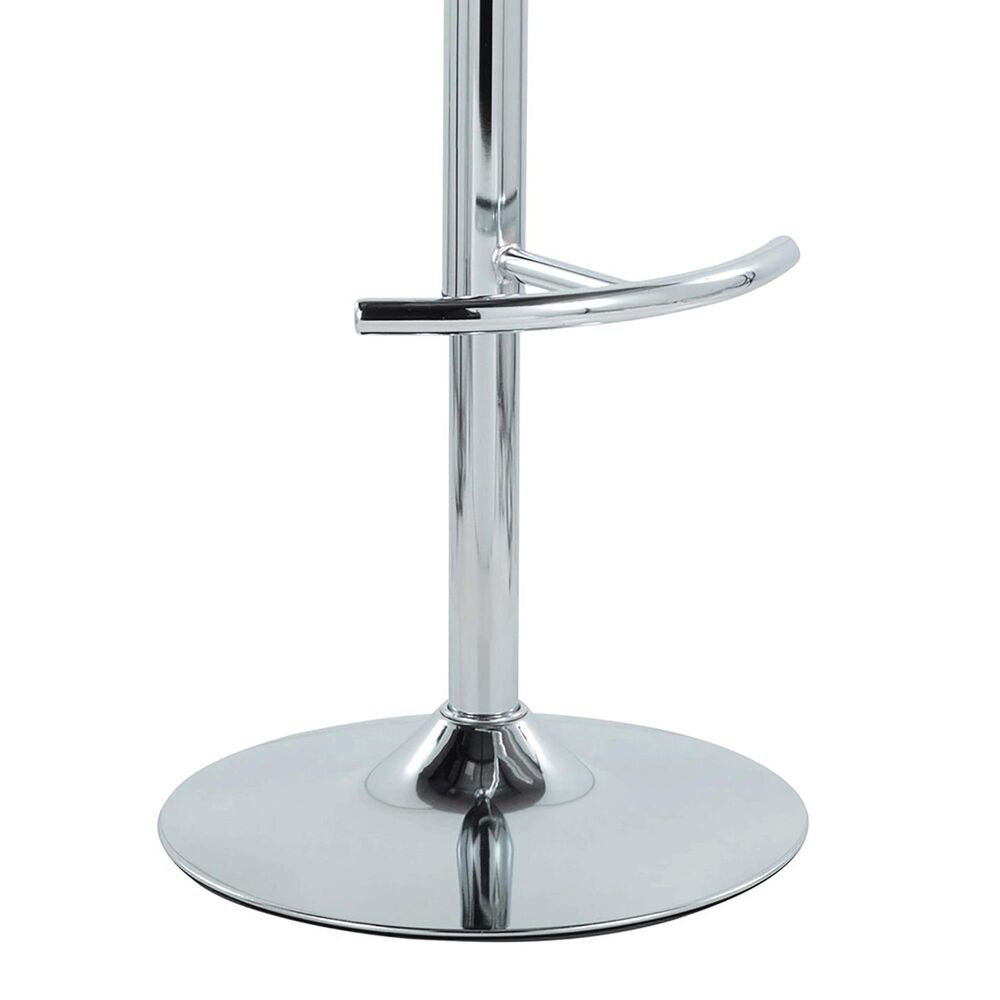 LumiSource Diana Adjustable Barstool with White Faux Leather Upholstery in Chrome (Set of 2), , large