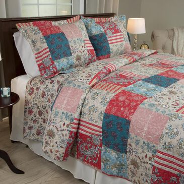 Timberlake 3 -Piece Full/Queen Mallory Quilt Set in Beige and Cream, , large
