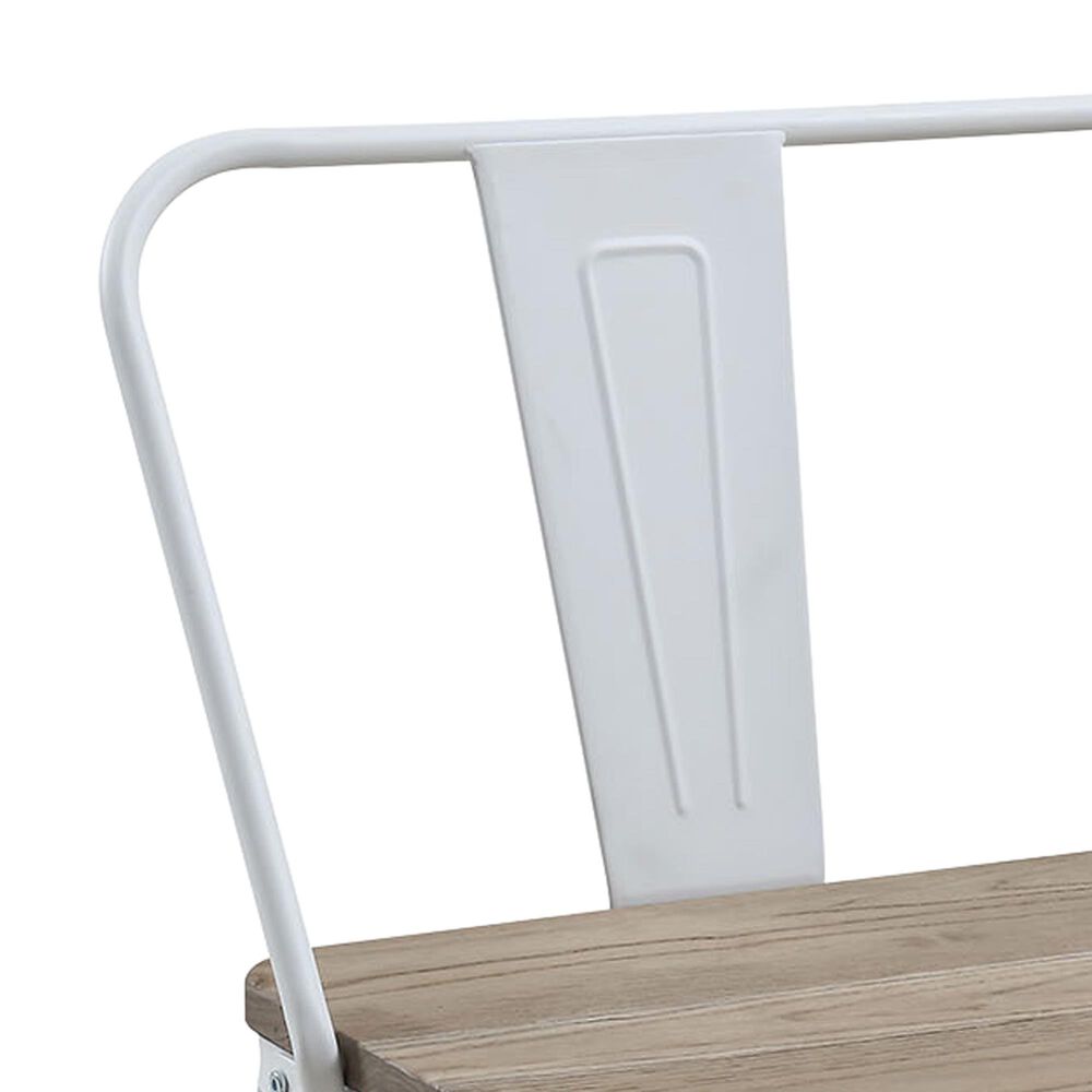 Furniture of America Patterson Dining Bench in White and Dark Oak, , large