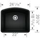 Blanco Diamond Single Bowl Kitchen Sink in Coal Black, , large