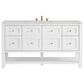 James Martin Vanities Breckenridge 60" Single Bathroom Vanity in Bright White with 3 cm Eternal Jasmine Pearl Quartz Top, Rectangular Sink and FreePower Wireless Charger, , large