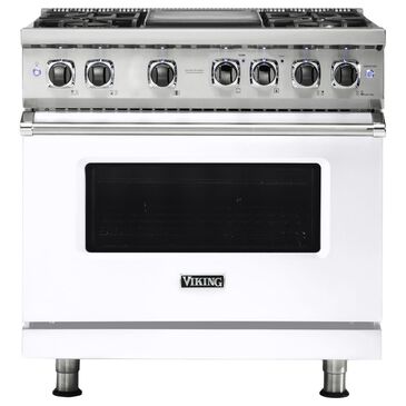 Viking Range 36" Liquid Propane Dual Fuel Range with 4-Burner in White, , large