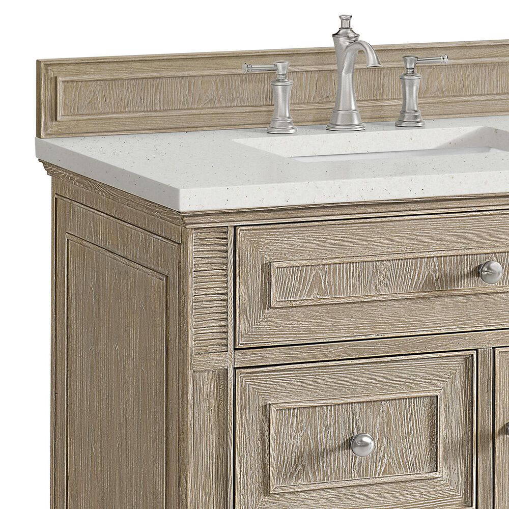 James Martin Vanities Lorelai 36&quot; Single Vanity in Whitewashed Oak with 3 cm Lime Delight Quartz Top, , large