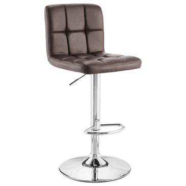 Parkerville Furniture Line Quilted Barstool with Chocolate Seat in Chrome, , large