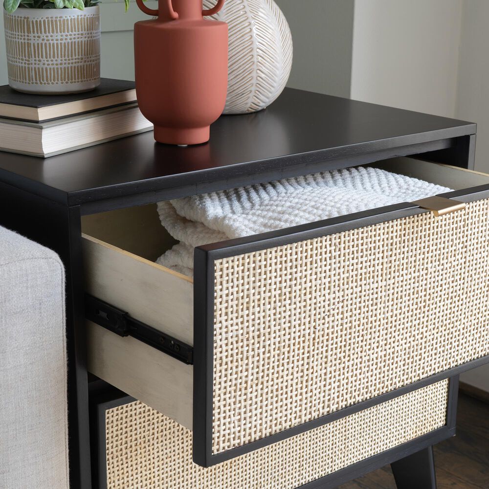 Linon Home Decor Collett 2-Drawer Nightstand in Black, , large