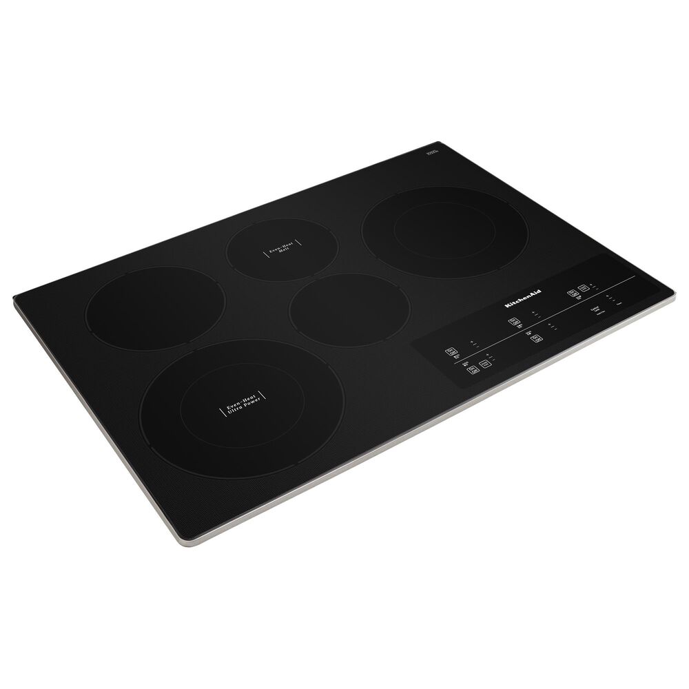 KitchenAid 2-Piece Kitchen Package with 30&quot; Built-In Combination Microwave Wall Oven and Electric Cooktop in Stainless Steel, , large