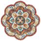 L&R Resources Sinuous Blossoms 4" Scalloped Red and Multicolor Area Rug, , large