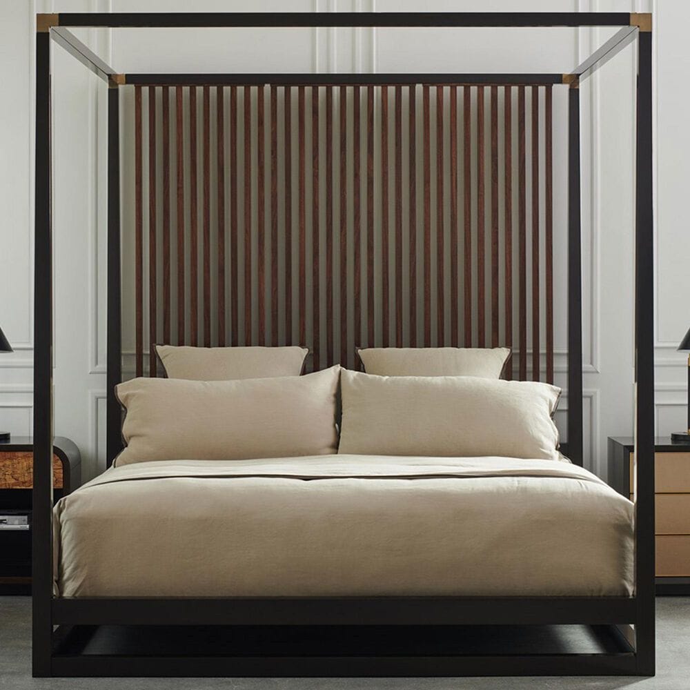 SCHNADIG Pinstripe Capony King Bed in Dark Chocolate and Rich Walnut, , large