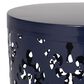 Hearth and Haven Outdoor End Table with Floral Pattern in Navy Blue, , large