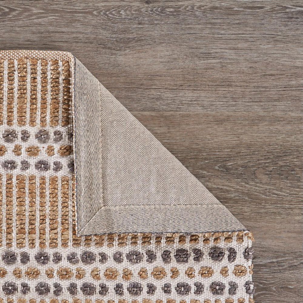 L&amp;R Resources Natural Fiber Striped Ivory Gray 5' x 7'9" Area Rug, , large