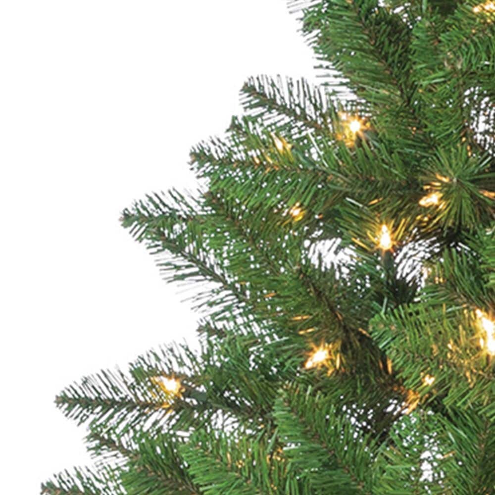 The Gerson Company 7.5&#39; Pre-Lit Artificial Stone Pine with White Lights in Green, , large