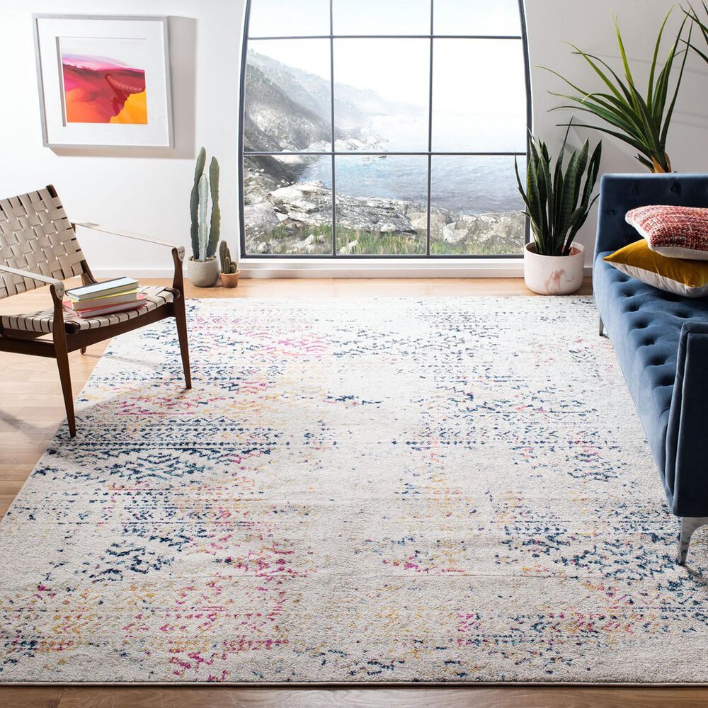 Safavieh Tulum TUL272C Ivory and Blue 8&#39; x 10&#39; Area Rug, , large