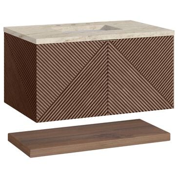 James Martin Marcello 36" Single Bathroom Vanity in Chestnut with 3 cm Phantome Eclos Top and Rectangular Sink, , large