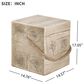 Hearth and Haven Outdoor Square Side Table with Simulated Braided Cord in Wood Brown, , large