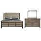 Belle Furnishings Americana Farmhouse 3 Piece Queen Sleigh Bedroom Set in Dusty Taupe and Black, , large