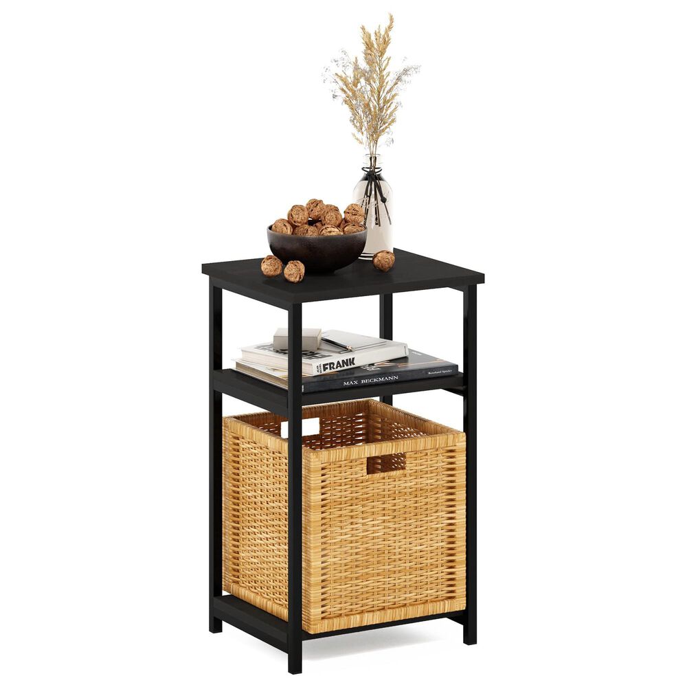 HOMLUX 3-Tier End Table with Open Shelf Storage Display in Espresso, , large