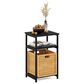 HOMLUX 3-Tier End Table with Open Shelf Storage Display in Espresso, , large