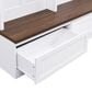 HOMLUX 6-Hook Hall Tree with Wood Grain Bench in White, , large