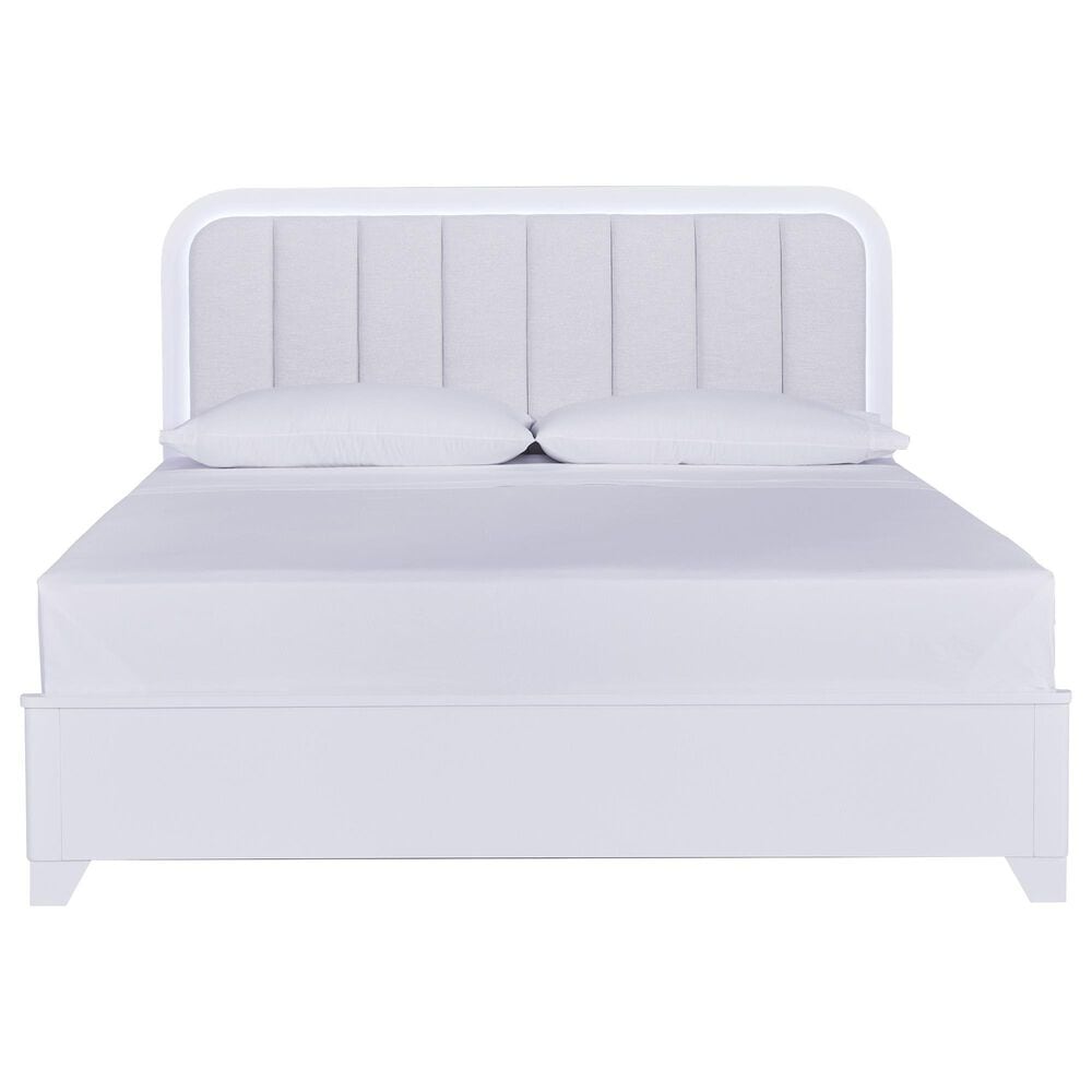 Ashley Jarlee California King Upholstered Bed with Two Nightstands in White, , large