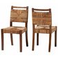 Baxton Studio Cordoba Side Chair in Natural Seagrass and Teak (Set of 2), , large