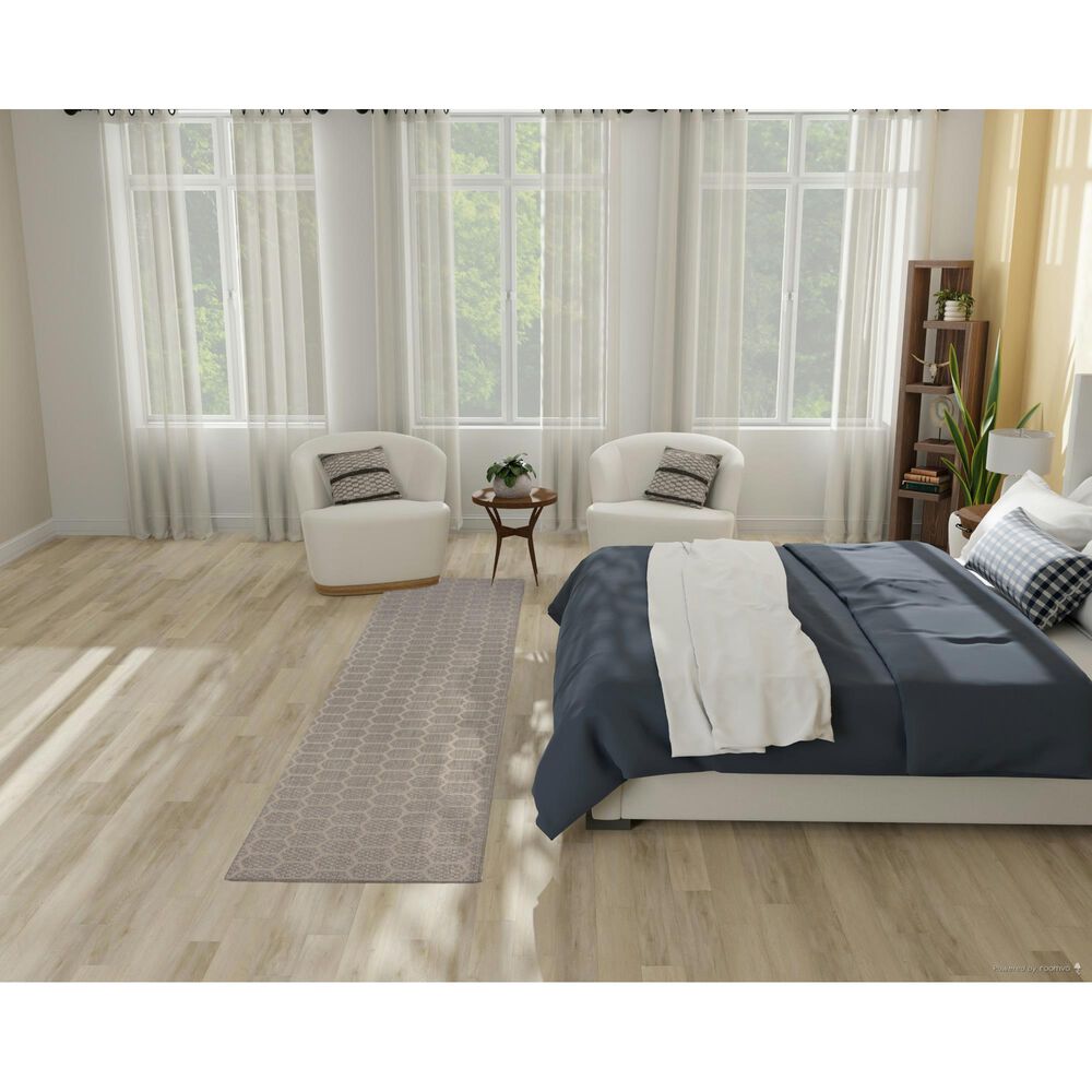 Nourison Twist Reversible 2&#39;2&quot; x 10&#39; Grey Indoor/Outdoor Runner, , large