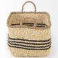 Mercana Emma Rectangular Basket in Light Brown and Black (Set of 2), , large