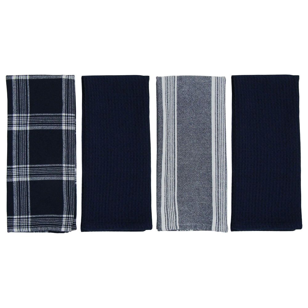 Willow &amp; Hem Nantucket Kitchen Towel in Navy (Set of 4), , large