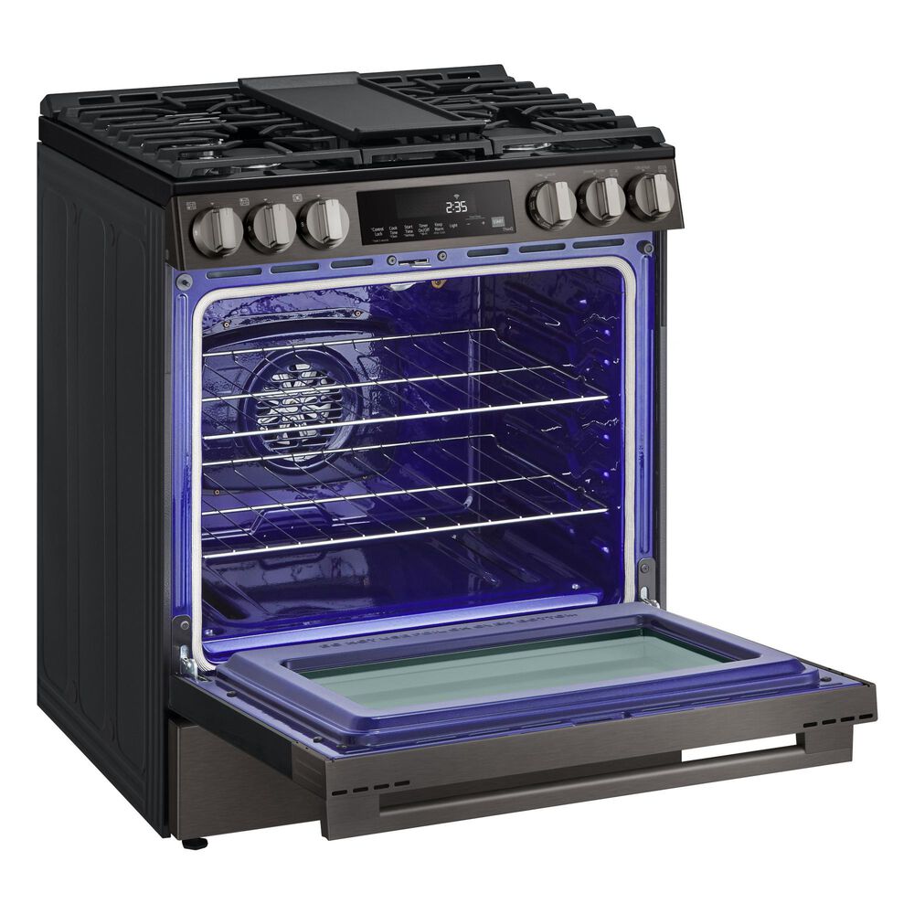 LG 5.8 Cu. Ft. Slide-in Gas Range in PrintProof Black Stainless Steel, , large